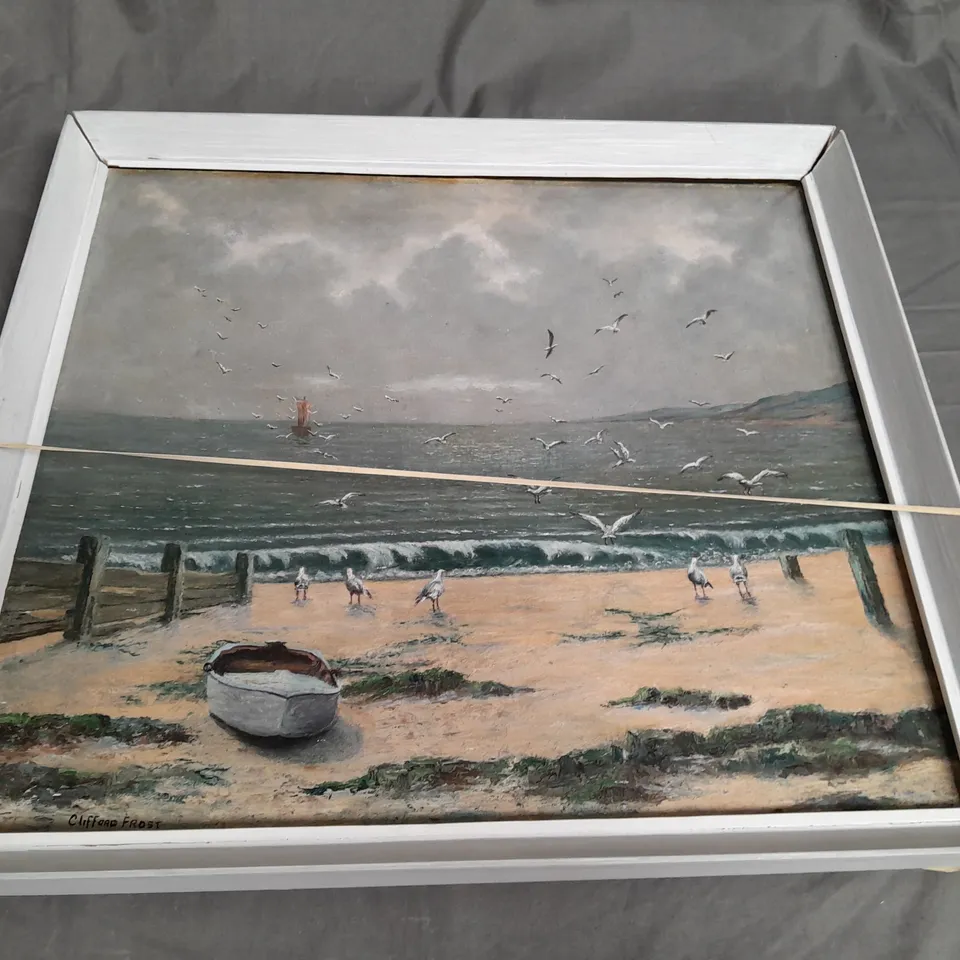 CLIFFORD FROST GULLS BEACH LANDSCAPE SIGNED ORIGINAL OIL PAINTING