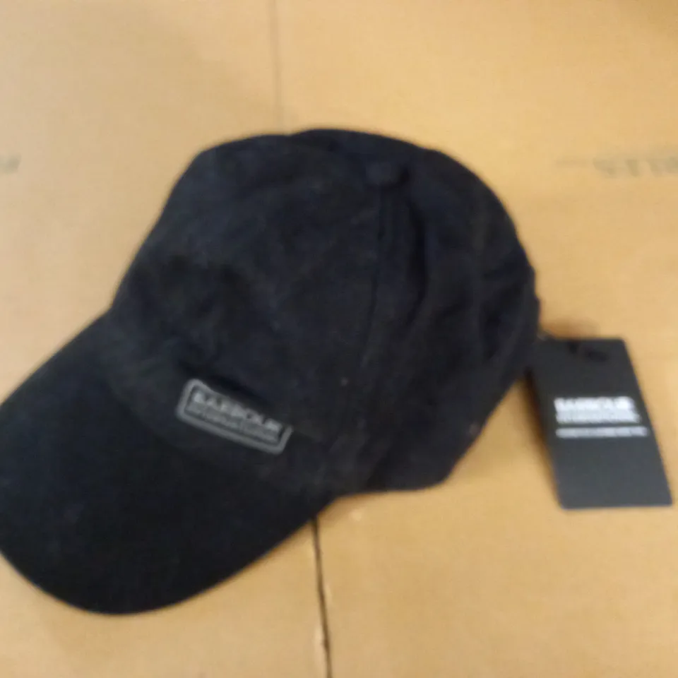 Barbour black cotton baseball cap 