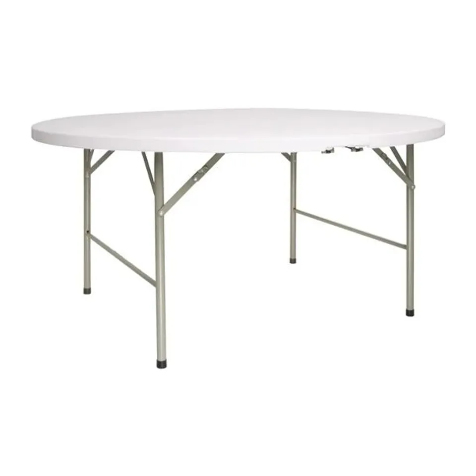 BOXED BOLERO ROUND FOLDING TABLE WHITE 5FT (1 BOX) 