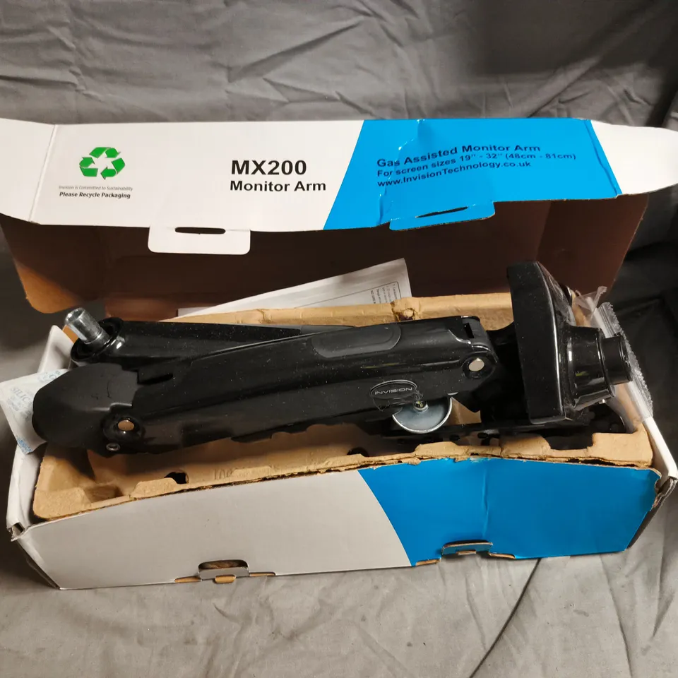 INVISION MX200 MONITOR ARM – GAS ASSISTED ERGONOMIC ARM FOR 19-32 IN MONITORS