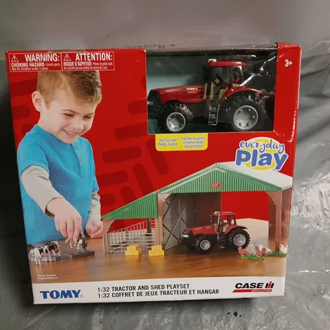 TOMY 1:32 TRACTOR AND SHED PLAYSET