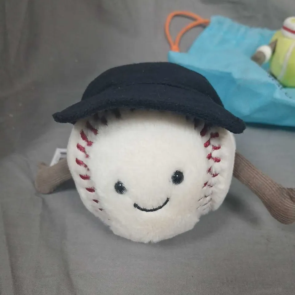 AMUSEABLES SPORTS BASEBALL & TENNIS BALL PLUSH SET BY JELLYCAT
