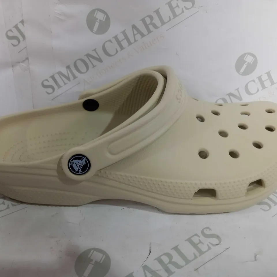 BOXED PAIR OF CLASSIC CROCS IN BONE - UK M9/W10