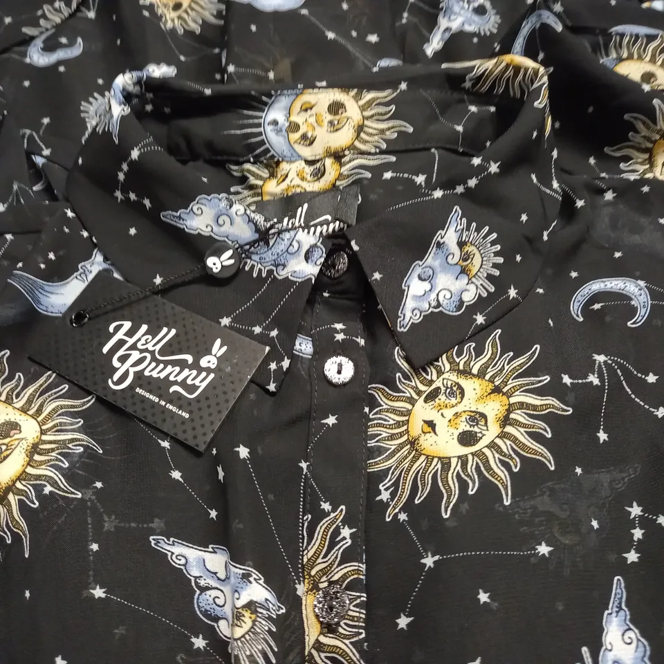 LOT OF 7 HELL BUNNY SUN AND MOON SHIRTS - VARIOUS SIZES