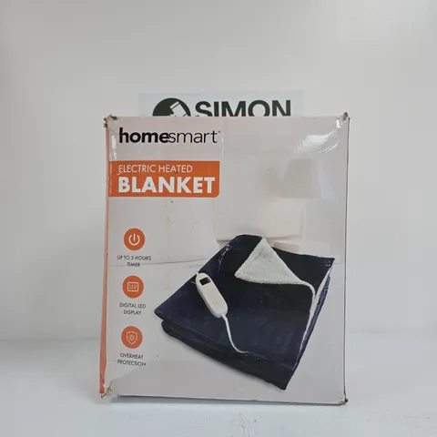 HOMESMART ELECTRIC HEATED BLANKET WITH CONTROLLER – CREAM, BOXED
