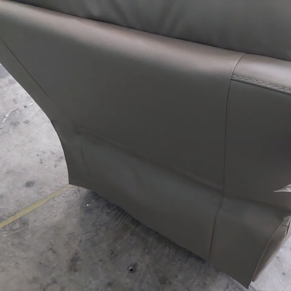 DESIGNER POWER RECLINING EASY CHAIR GREY LEATHER 