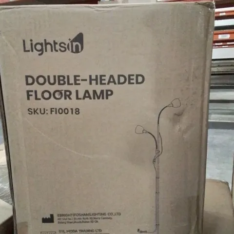 BOXED DOUBLE HEADED FLOOR LAMP