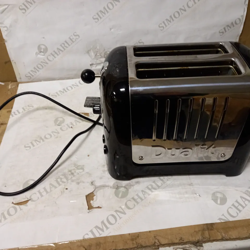 DUALIT LITE 2-SLICE TOASTER WITH WARMING RACK, GLOSS BLACK