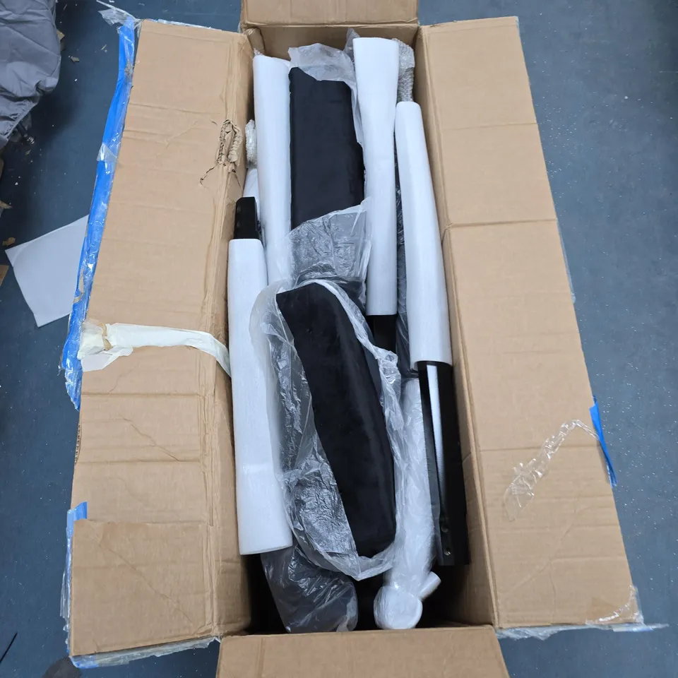 PAIR OF VELVET SCROLL BACK DINING CHAIRS IN BLACK - COLLECTION ONLY