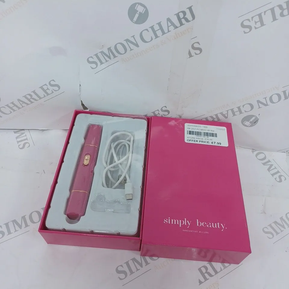 SIMPLY BEAUTY 2 IN 1 SUPER SMOOTH FACE & BROWS HAIR REMOVER, FUCHSIA