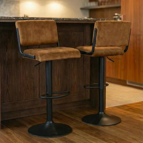 BOXED PAIR OF PARIS BAR STOOLS - RUST COLOUR