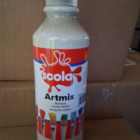 APPROXIMATELY 12 SCOLA ARTMIX BRILLIANT READY MIXED TEMPERA COLOUR PAINT 300ML