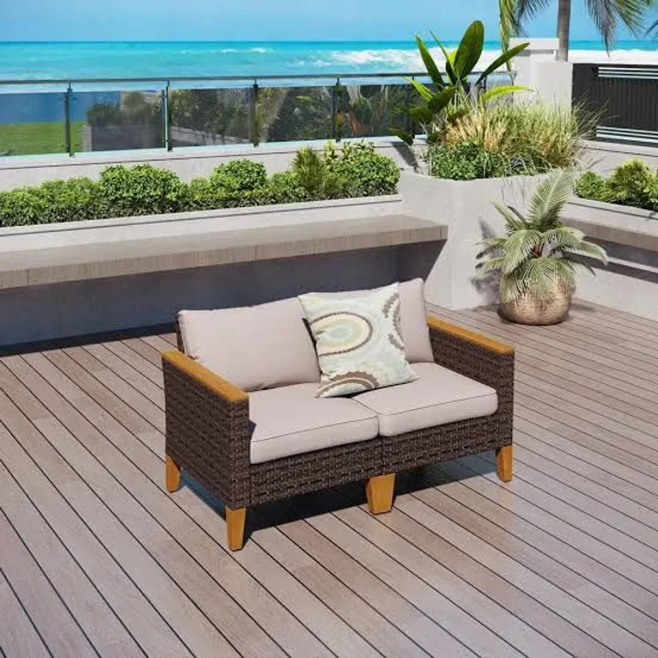 BOXED PREMIUM HOME SOLUTIONS 2-SEATER RATTAN SOFA (1 BOX)