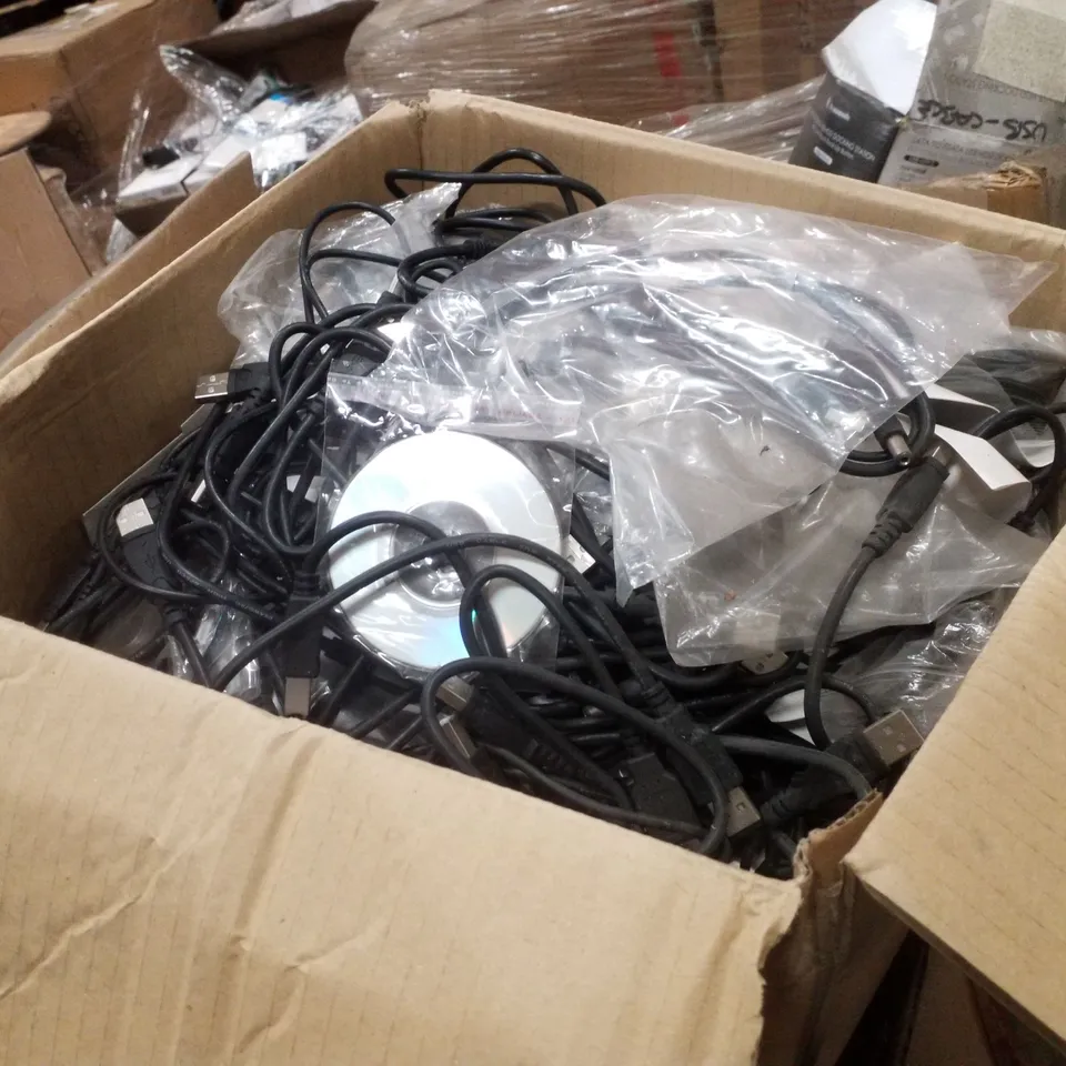 PALLET CONTAINING ASSORTED PRODUCTS INCLUDING ASSORTED CABLES, SATA TO ESATA USB HDD DOCKING STATION & EXTENSION CORDS