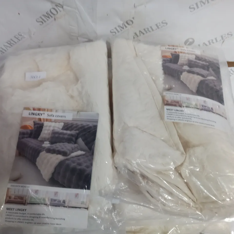 LOT OF 6 LINGSKY CREAM SOFA COVERS - 30X50CM