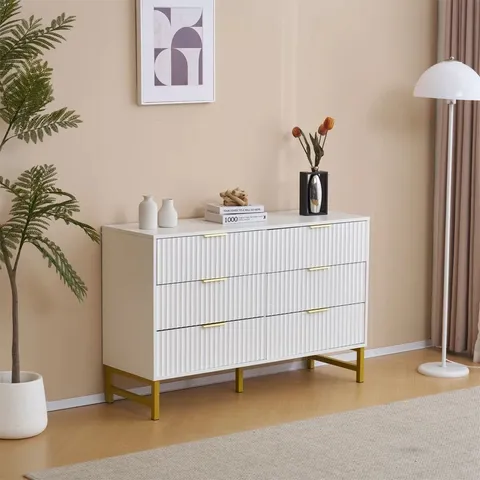 BOXED MAJZARA 120CM W 6-DRAWER CHEST OF DRAWERS (2 BOXES)