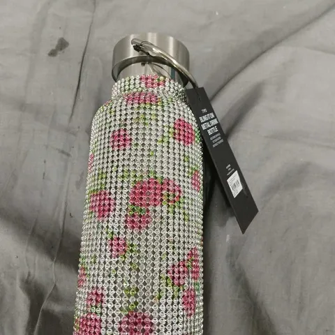 THE BLING BOTTLE – RHINESTONE-COVERED DECORATIVE BOTTLE WITH FLORAL PATTERN