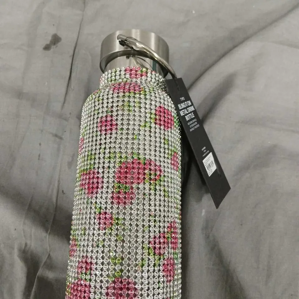 THE BLING BOTTLE – RHINESTONE-COVERED DECORATIVE BOTTLE WITH FLORAL PATTERN