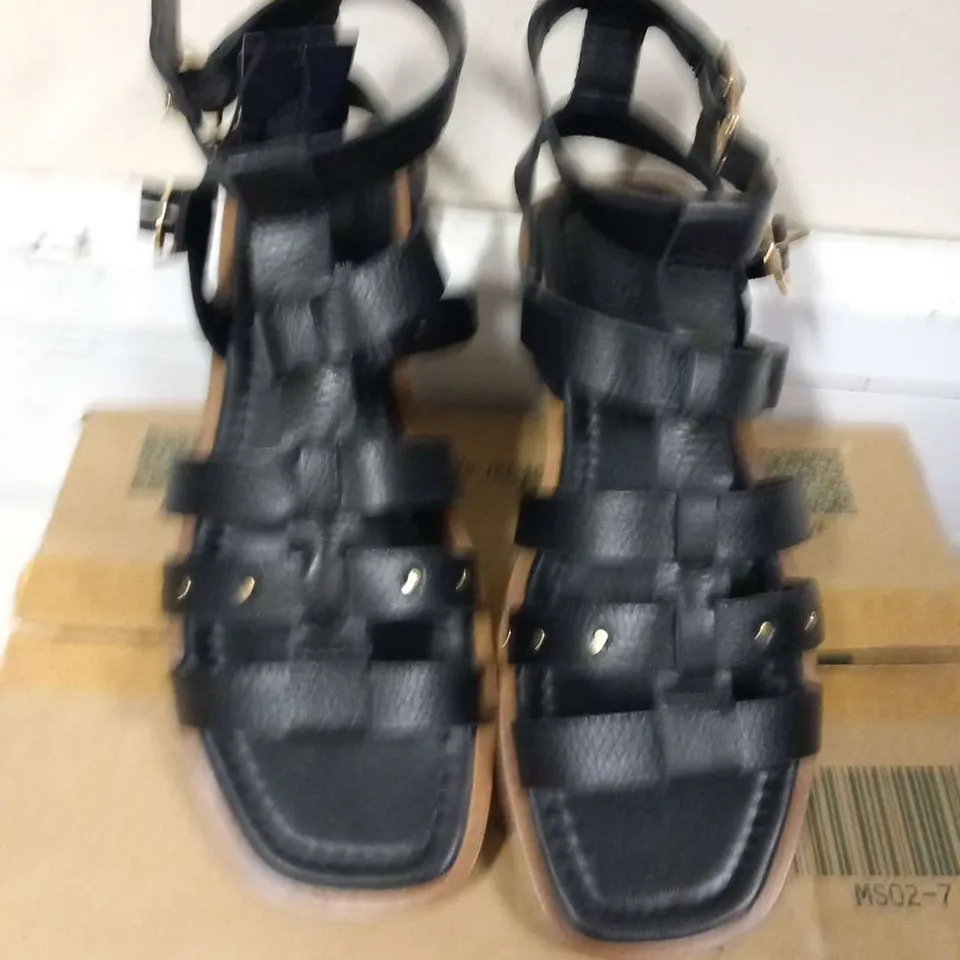 BOXED M&S BLACK SANDALS SIZE 5.5