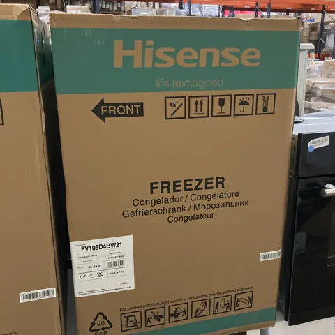 BOXED HISENSE FV105D4BW21 UNDERCOUNTER FREEZER - WHITE