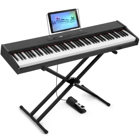 BOXED 88 KEY WEIGHTED DIGITAL PIANO KEYBOARD WITH STAND (1 BOX)