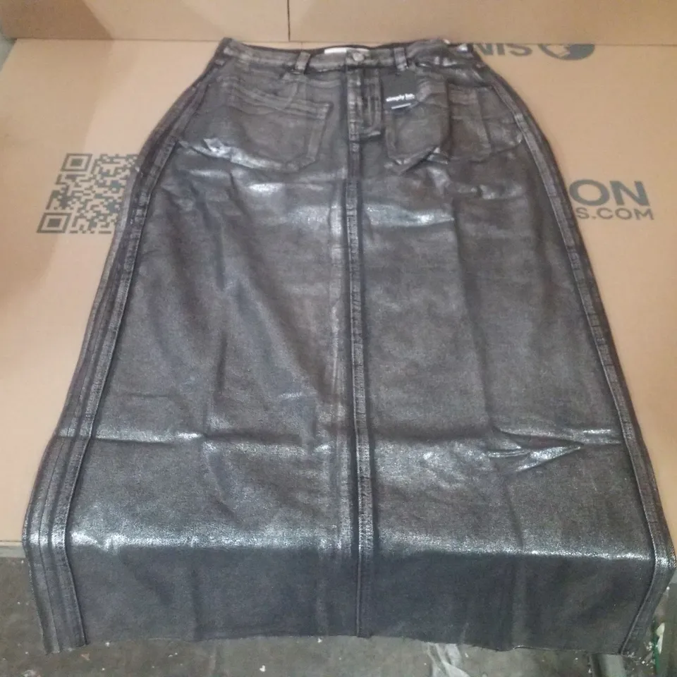 BOX CONTAINING APPROXIMATELY 16 BRAND NEW SIMPLY BE DENIM SHINY A LINE MAXI SKIRTS - SIZE 14