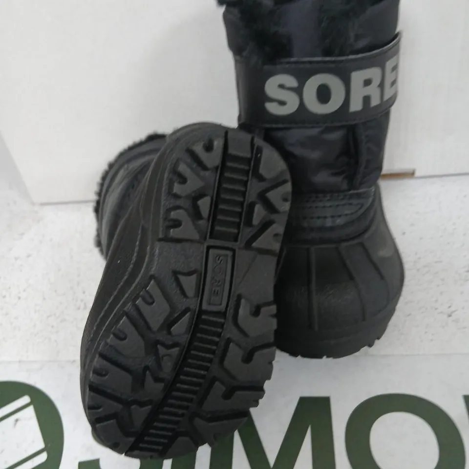 SOREL KIDS' WINTER BOOTS – BLACK, FAUX FUR LINED