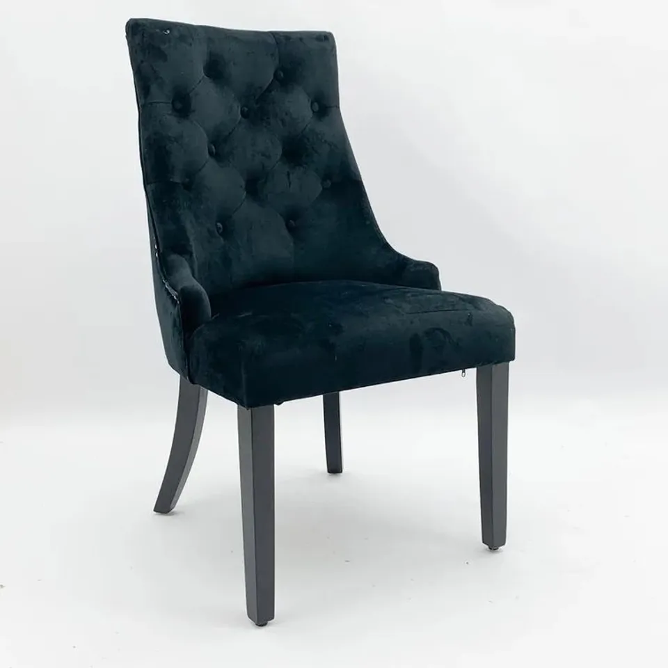 BOXED SONNY TUFTED VELVET PARSONS CHAIR, VELVET MIDNIGHT - SET OF 2 (1 BOX)