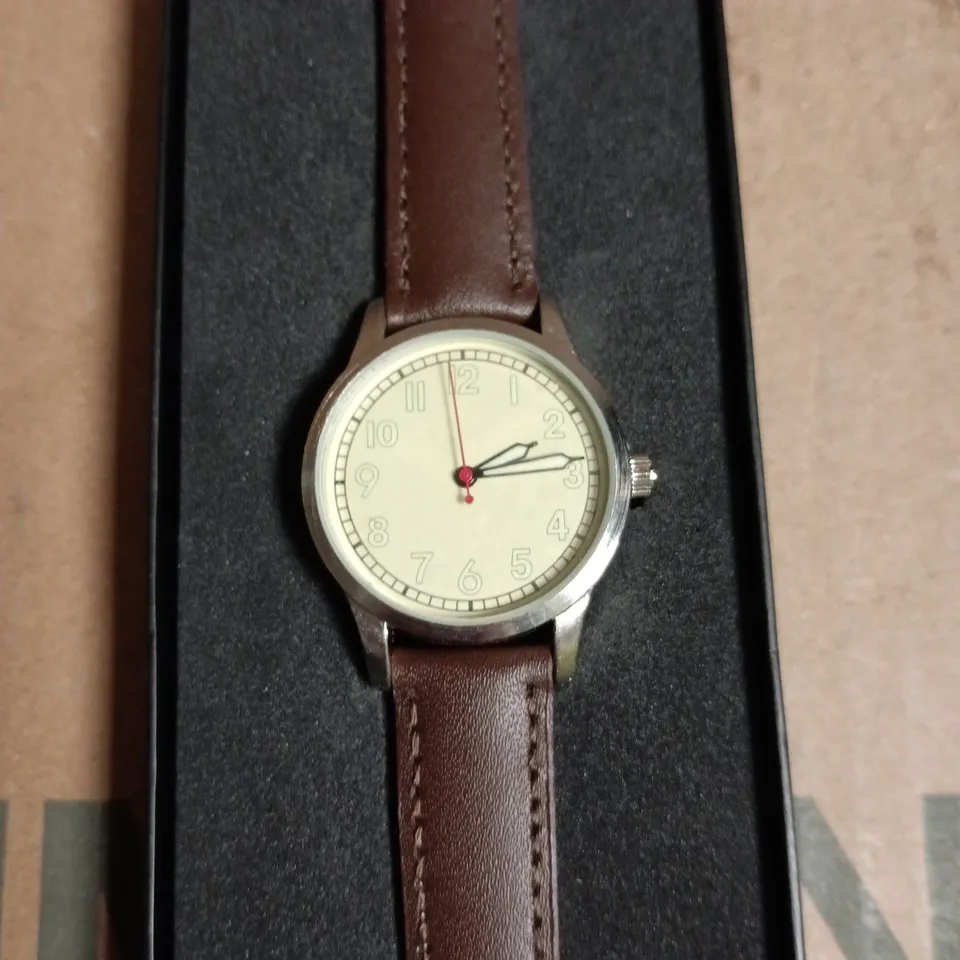 EAGLE MOSS COLLECTIONS 1950'S RUSSIOAN ASTRONAUT WATCH WITH BROWN LEATHER STRAP