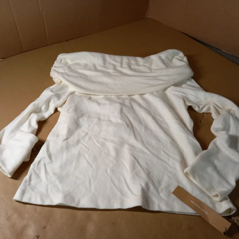 SELFRIDGES OFF THE SHOULDER CREAM TOP - SIZE S