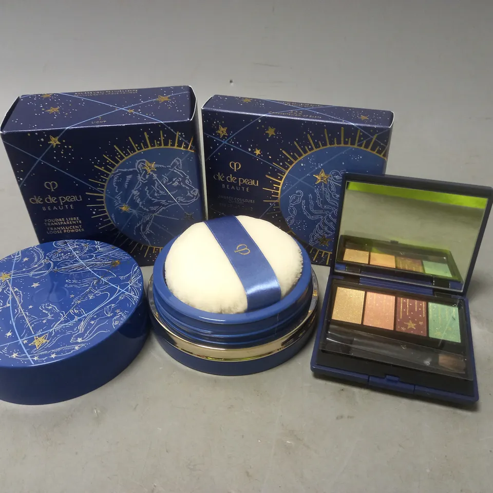 LOT OF 2 CLE DE BEAUTE MAKE UP PRODUCTS TO INCLUDE AN EYESHADOW PALETTE AND TRANSLUCENT LOOSE POWDER