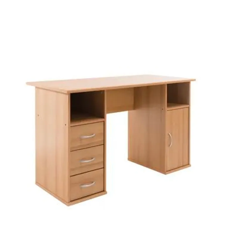 BOXED ALPHASON AW12010 MARYLAND COMPUTER DESK, 1200 x 600mm - BEECH (1 BOX)