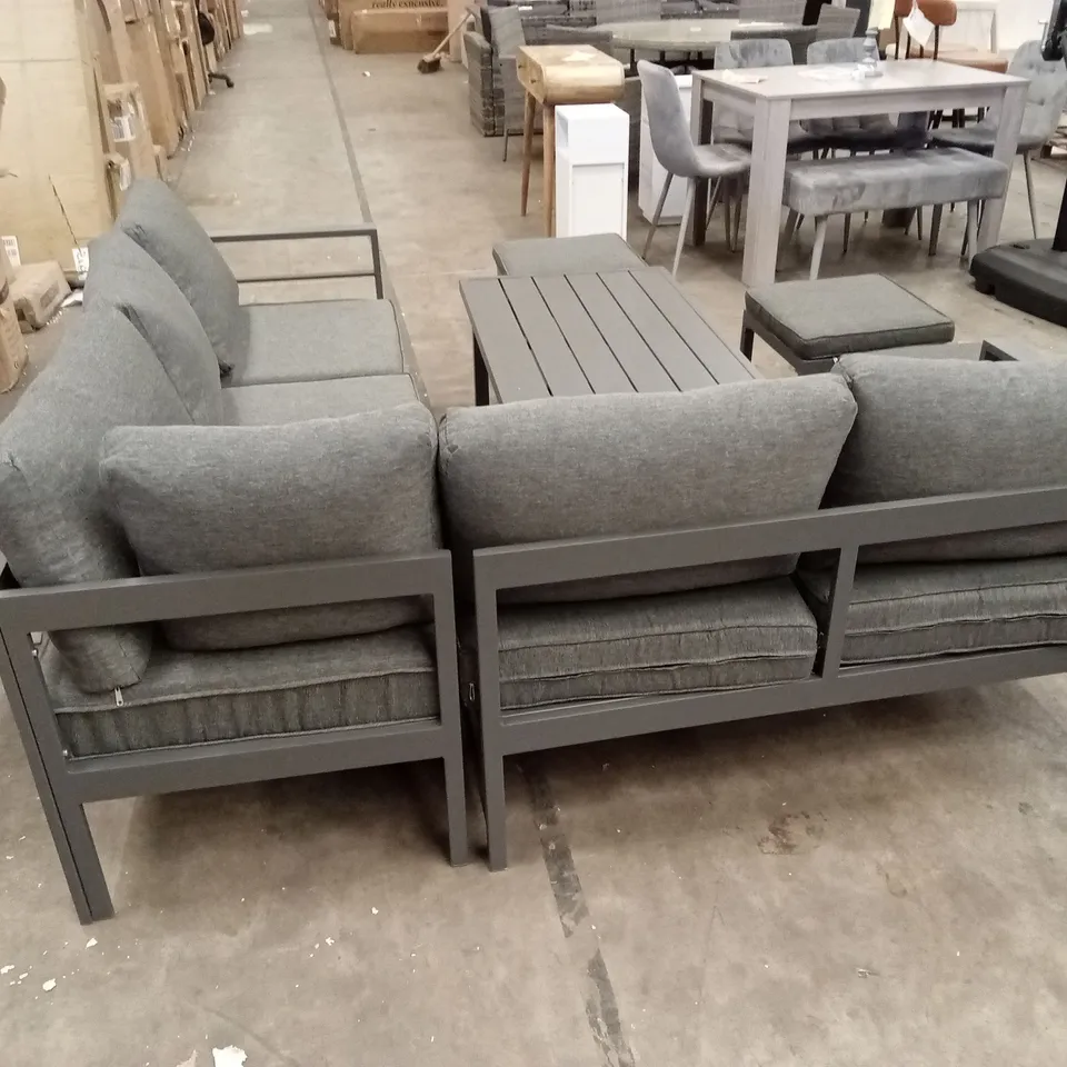 WICKER 8-PERSON GARDEN LOUNGE SET WITH CUSHIONS