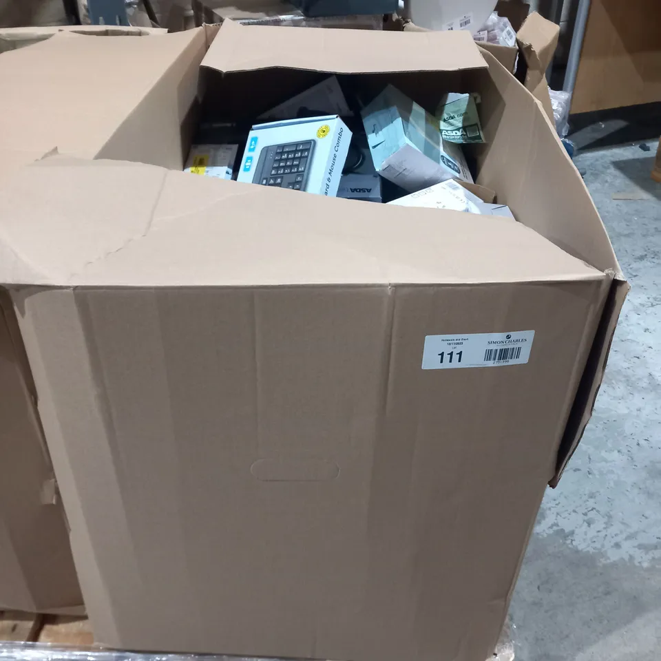 LARGE BOX OF ASSORTED ELECTRICAL GOODS TO INCLUDE;