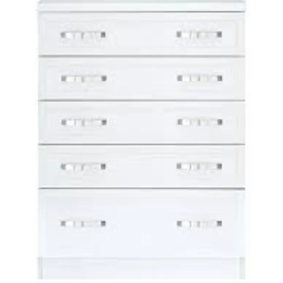 BOXED CAMBERLEY WHITE 5-DRAWER GRADUATED CHEST (1 BOX)