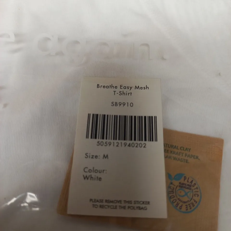 SWEATY BETTY BREATHE EASY MESH T‑SHIRT – WHITE, SIZE M
