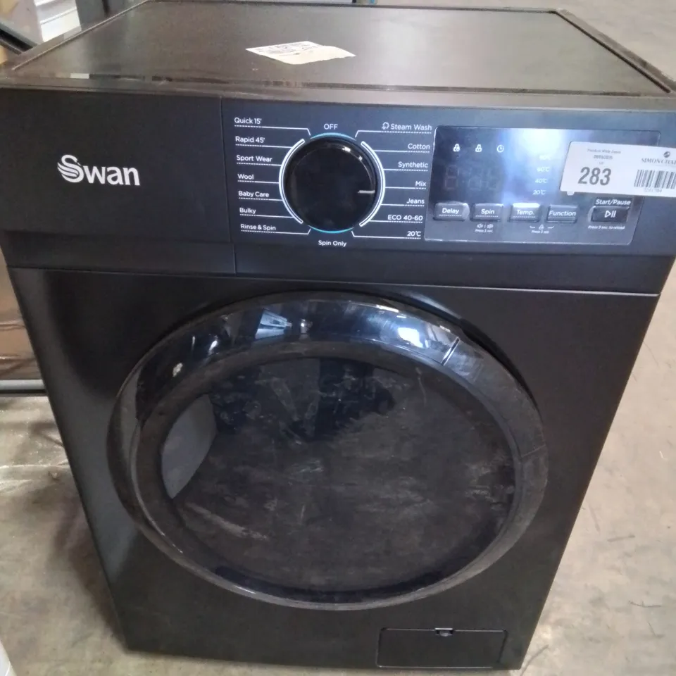 SWAN SW75130B 9KG LOAD, 1400 SPIN FREESTANDING WASHING MACHINE - BLACK