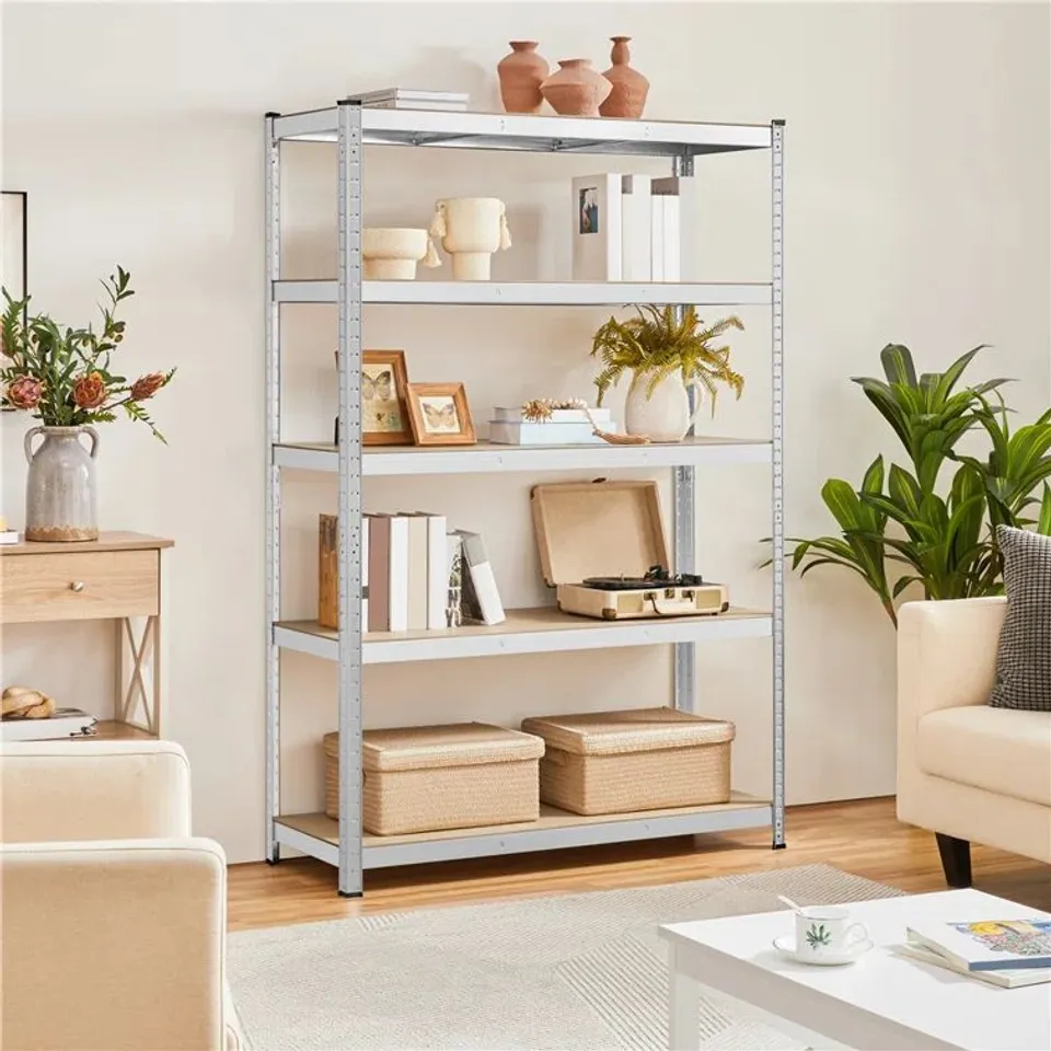 BOXED 180CM 4 SHELF SHELVING UNIT BŸ YAHEETECH - SILVER (1 BOX)