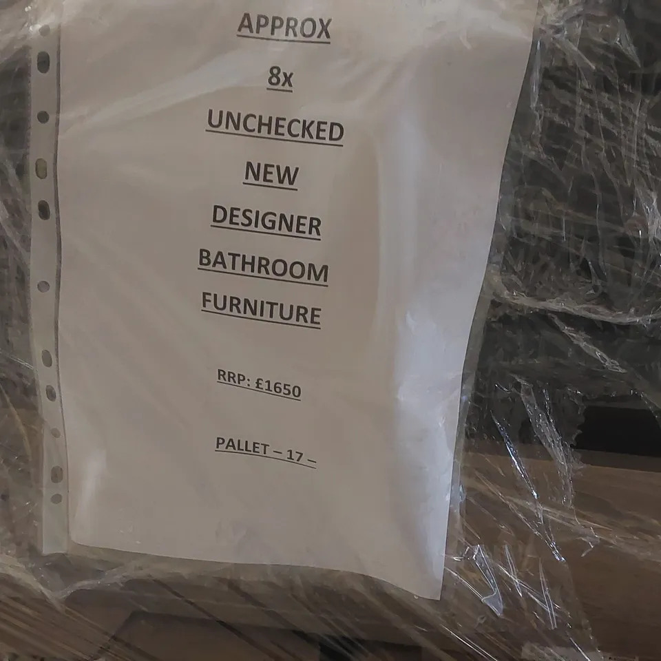 PALLET CONTAINING APPROXIMATELY 8x ASSORTED DESIGNER BATHROOM FURNITURE ITEMS