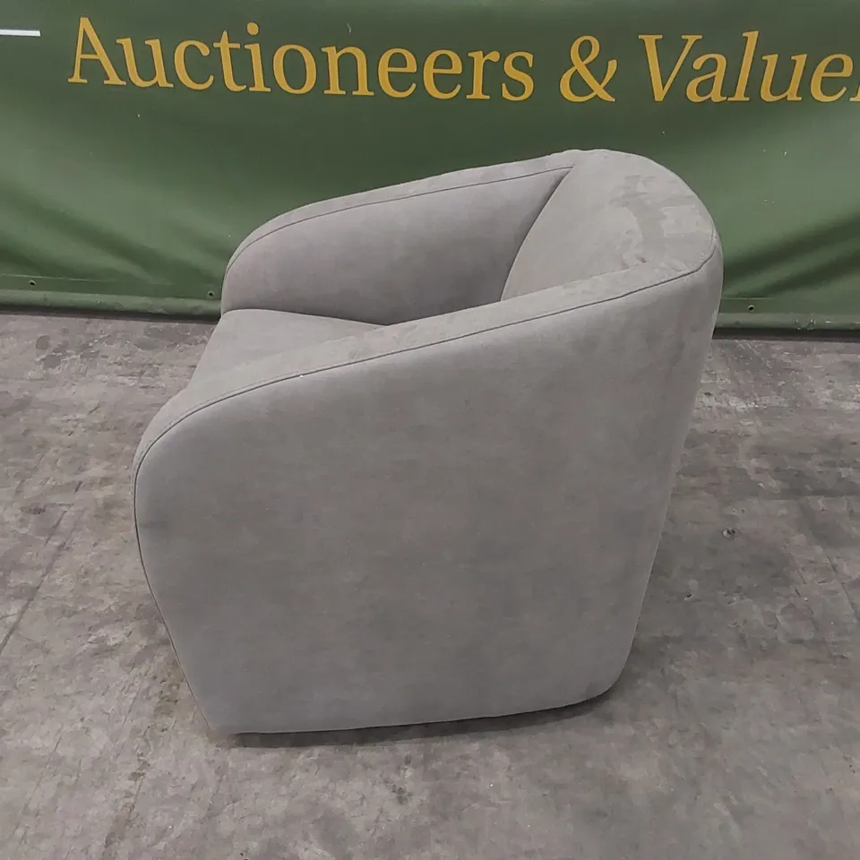 QUALITY DESIGNER ITALIAN MADE CARLOTTA SWIVELLING CHAIR - STONE GREY