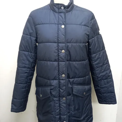 BARBOUR BLUE LONG BUBBLE JACKET - UK SIZE 8