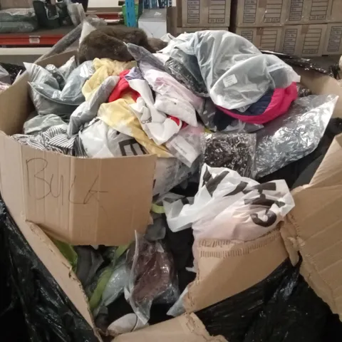 PALLET TO CONTAIN A VERY LARGE QUANTITY OF CLOTHING GOODS. BRANDS, SIZES AND CONDITIONS VARY