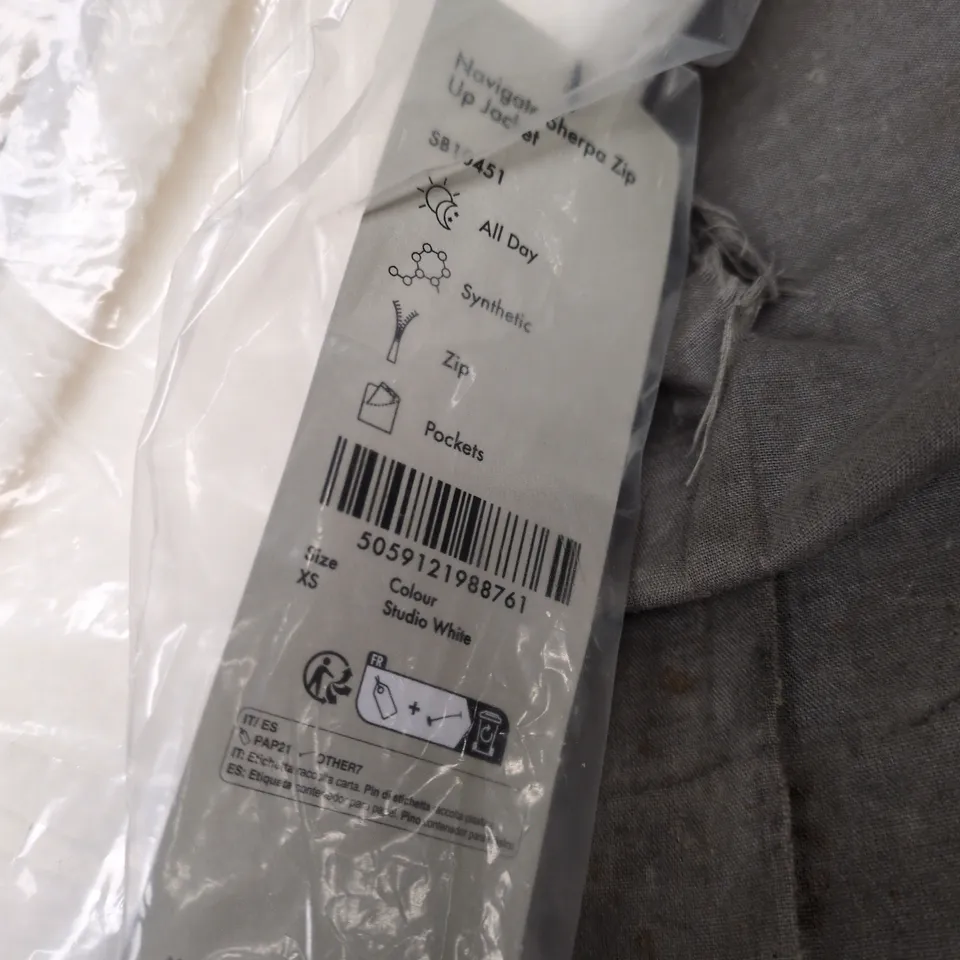 SWEATY BETTY NAVIGATE SHERPA ZIP UP JACKET STUDIO WHITE XS BAGGED