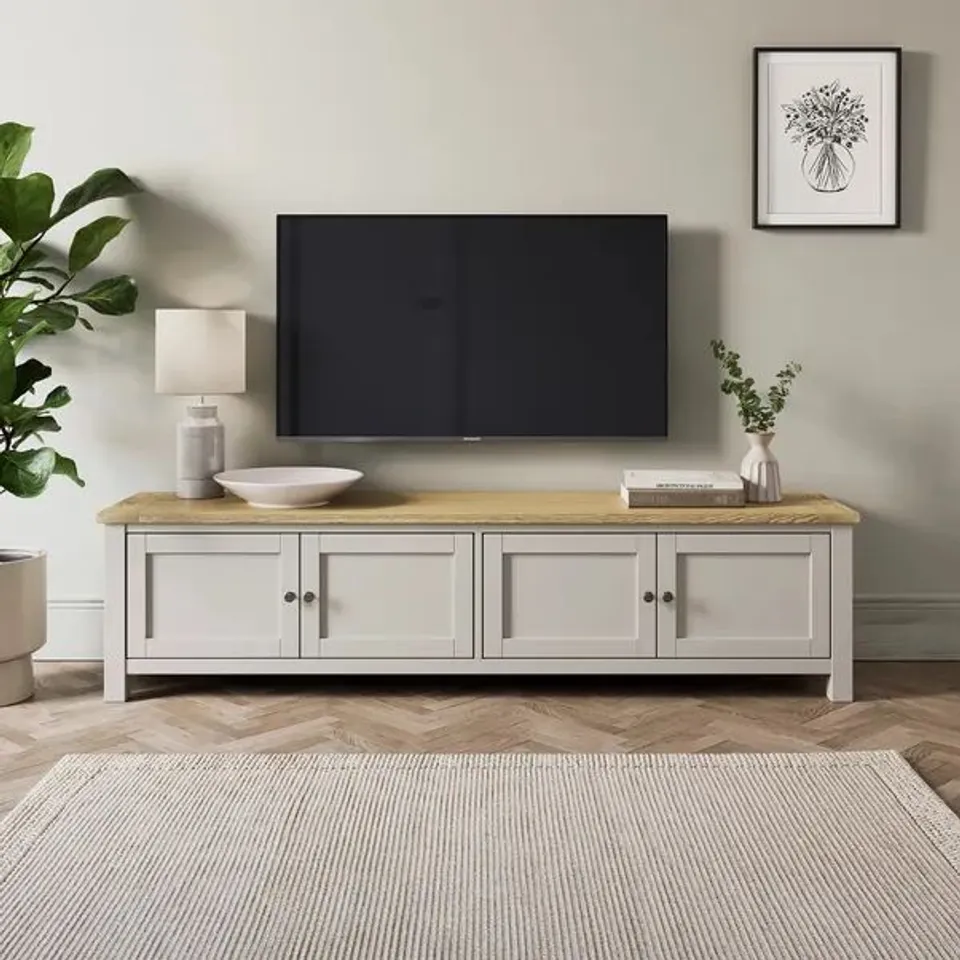 BOXED OLNEY TV UNIT - STONE (1 BOX)