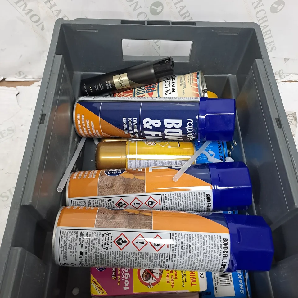 ASSORTED AEROSOLS TO INCLUDE BOND AND FILL , SPRAY PAINT , GHD HAIRSPRAY  ,  ETC - COLLECTION ONLY 