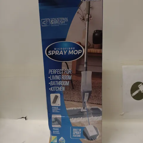 DUSTPAN & BRUSH MICROFIBRE SPRAY MOP – LIVING ROOM/KITCHEN CLEANING KIT (BOXED)