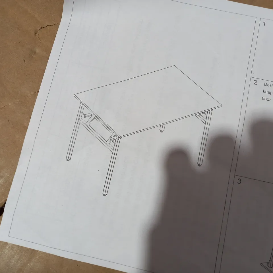 BOXED NEED DARK OAK EFFECT/BLACK FOLDING COMPUTOR DESK (COLLECTION ONLY)