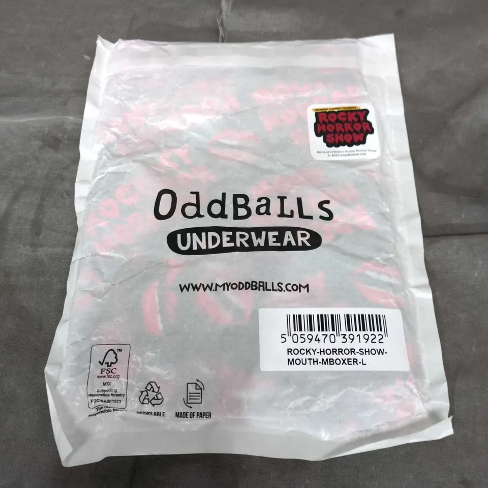BAGGED ODDBALLS ROCKY HORROR SHOW MOUTH BOXERS - LARGE