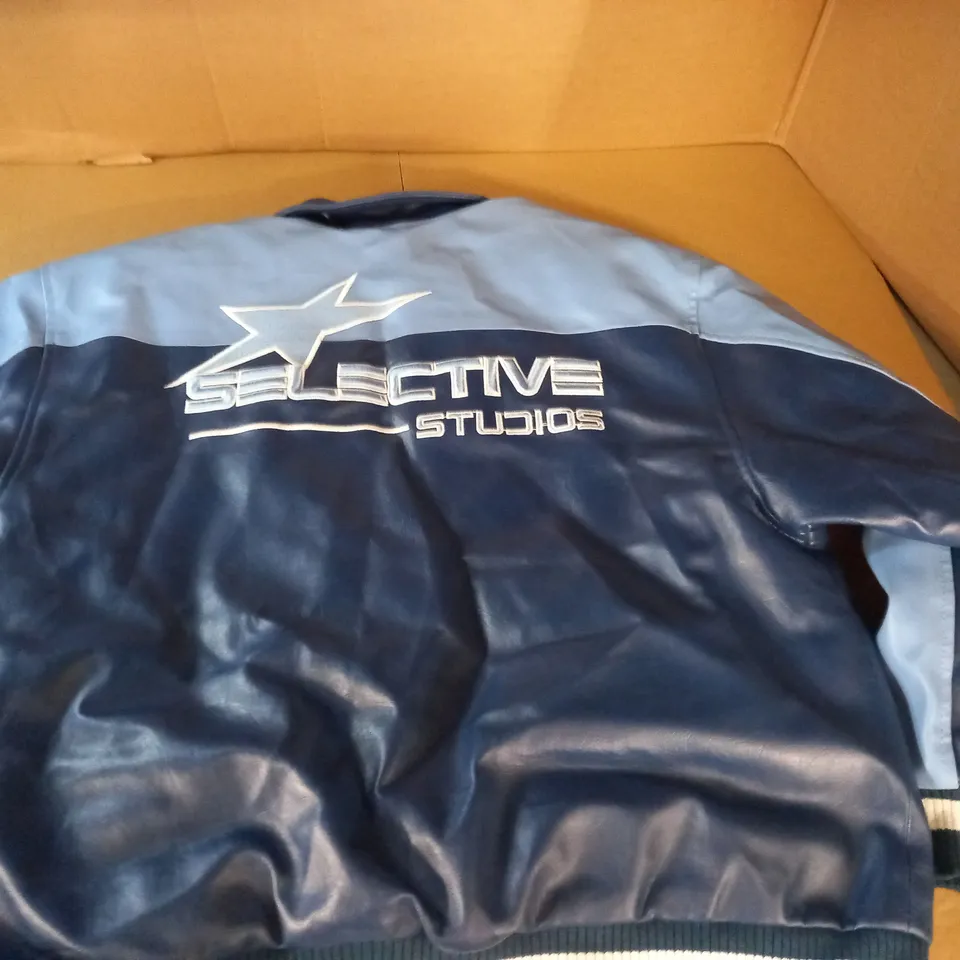 SELECTIVE STUDIOS BLUE LEATHER LOOK JACKET - XL