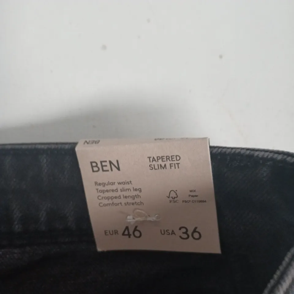 MNG JEANS BEN – REGULAR WAIST, TAPERED SLIM FIT – UK 16 (EU 46) – DARK DENIM